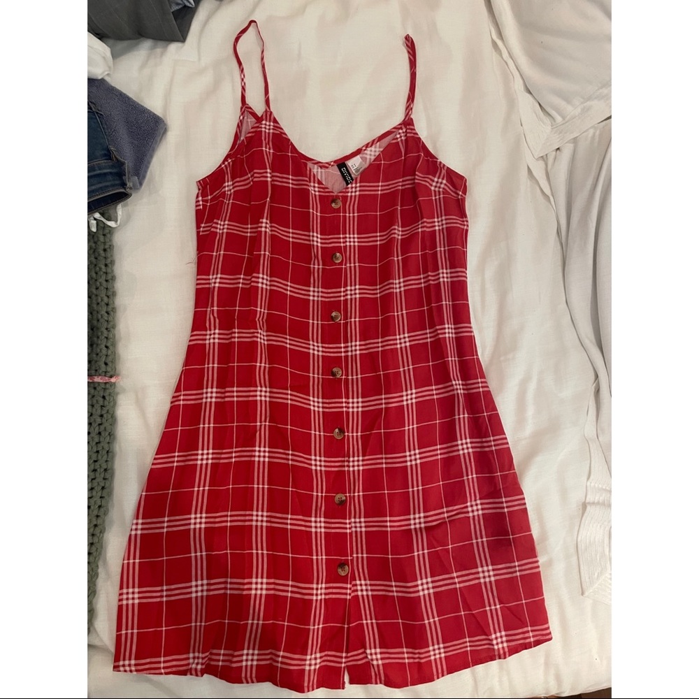 H&M divided Cute red plaid dress